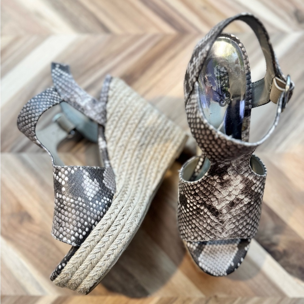 Carlos by Carlos Santana Snake Print Espadrille Wedges size 6M